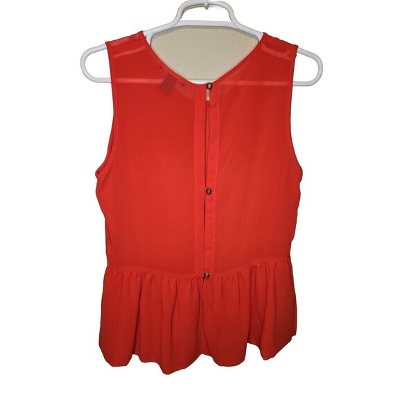 Forever 21 Blouse Womens Size Small Red Twist Front Sleeveless Tank Peplum Top - Picture 4 of 7